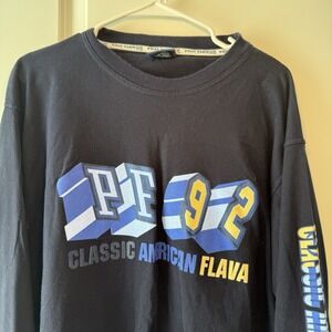 Phat Farm PF 92 Long Sleeve Shirt XXL Black Graphic Classic American Flava